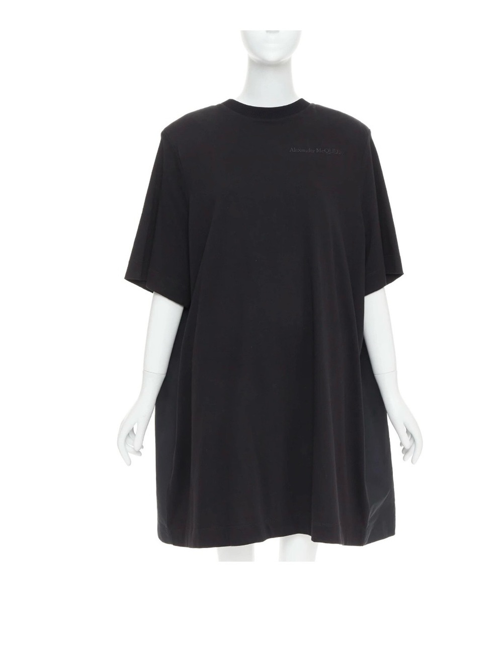 Alexander McQueen Black Oversized Crewneck T-Shirt dress size 48 size 12